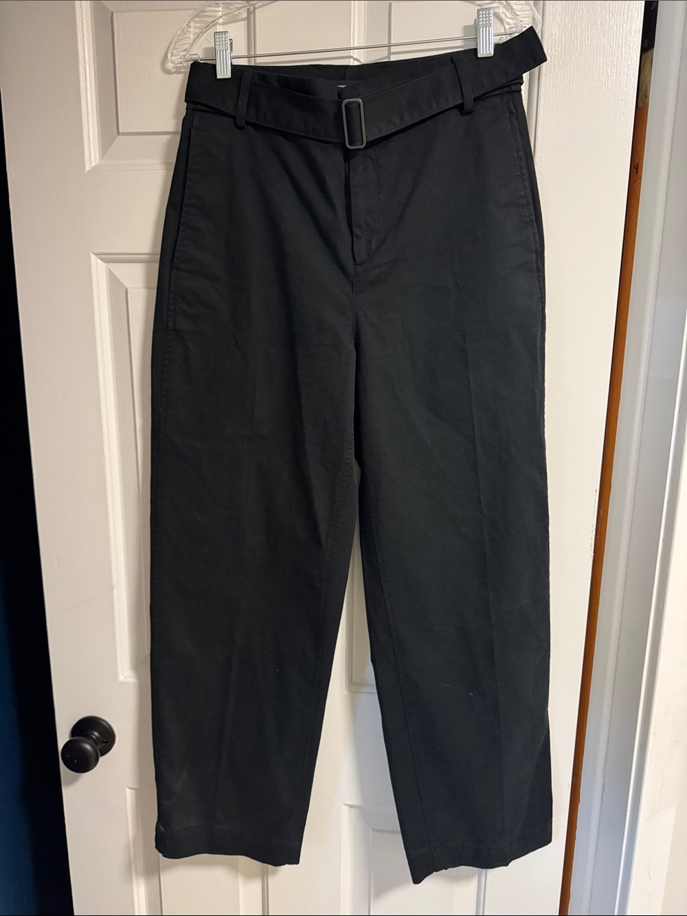 Banana Republic Black Wide-Leg Belted Pants
